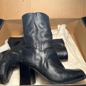 Harley Davison heels with leather flame design rare vintage pair